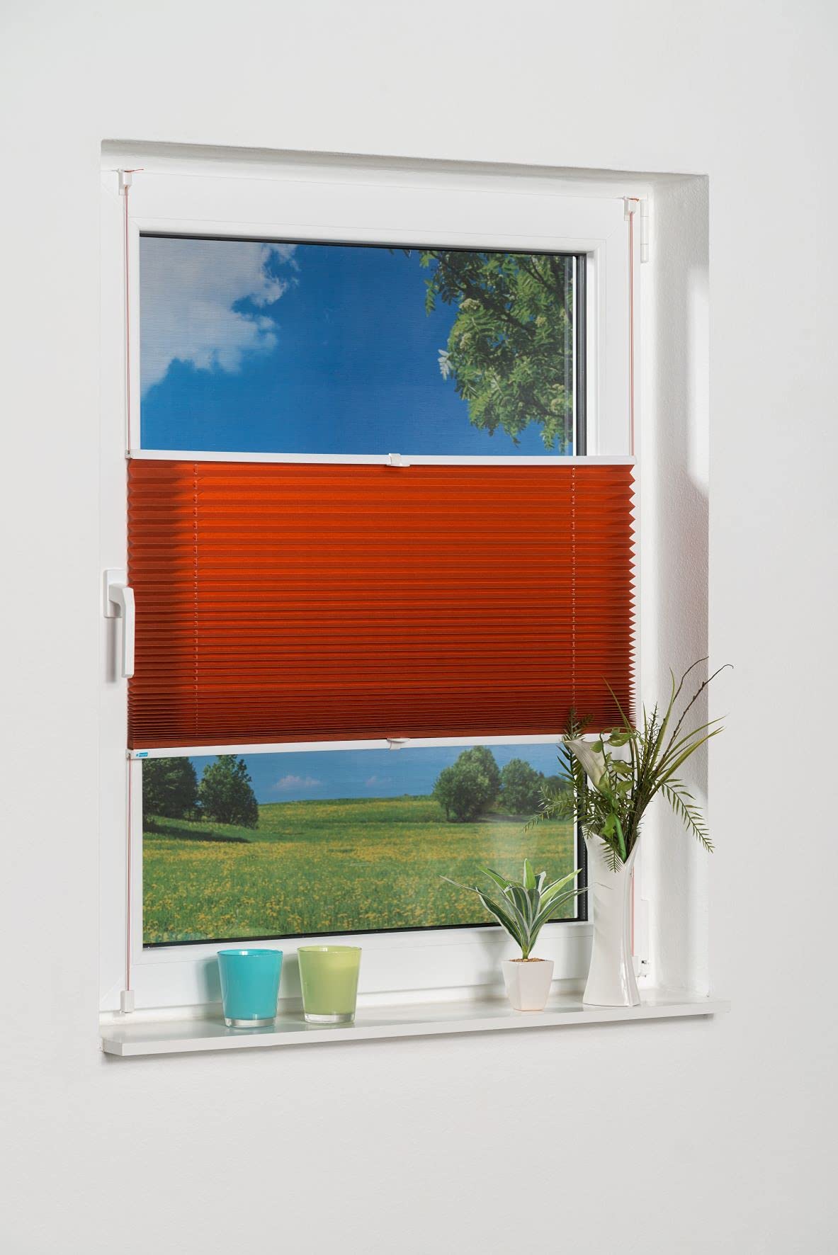 K-home Klemmfix Pleated Blind, terracotta, 70 x 210 (B x L)