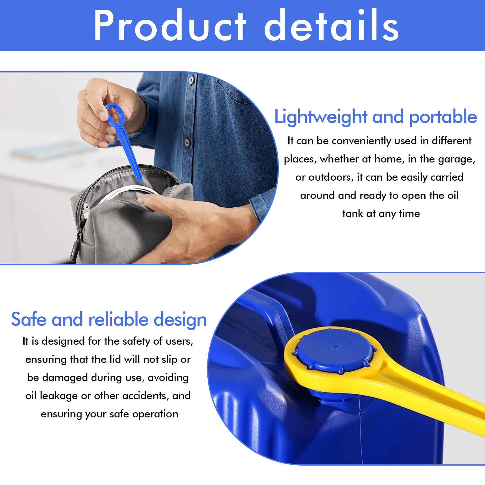 4 Stück DIN 41/51/61 Kanisterschlüssel Ringschlüssel, Kanister Öffner, Öffner für Kanister-Schraubdeckel, für alle gängigen 5, 10, 20, 25 und 30 Liter Kanister zum leichten öffnen von Kanistern 3