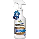 Sheiner's Pet Stain Remover & Pet Odor Eliminator, Advanced Cleaning Bio-Enzyme Cleaner Solution for Carpets, Rugs, Upholstery & Multi-Surfaces, Safe for Pets & Kids. (32 oz)