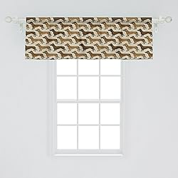 Ambesonne Dachshund Window Valance, Continuous