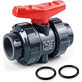 PVC Union Ball Valve, 1" Inch (DN25) True Union Full Flow Ball Valve with ASTM EPDM O-ring, Slip Socket, Full Port for Water System