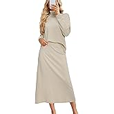 Arach&Cloz Womens 2 Piece Sweaters Sets Turtleneck Long Sleeve Tops Long Maxi Skirt Casual Fall Fashion 2024 Outfits