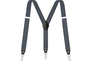 Vauhse Suspenders for Men, Adjustable Suspenders with Elastic Straps Y-Back Construction Heavy Duty for Work