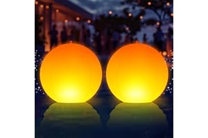 LanPool Floating Pool Lights,14" Flame Solar Pool Lights,Floating Glow Globe IP68 Waterproof, Solar Powered Swimming Pool Accessories, Large Floating Light Up Balls for Pool Pond Outdoor Decor-2PCS