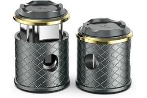 KEJIAR Cigar Cutter, 4-in-1 Rhombic Look Desktop Cutter, Two Size Guillotine, V Cut Cigar Cutter,Cuts up to 68 Ring Sizes with Cigar Holder, Cigar Gift for Men (Grizzly)