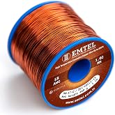 Emtel 18 AWG Magnet Wire - 1 lb Enameled Copper Winding Wire | 202 ft solid copper, 220&deg;C (428&deg;F) heavy build; rewind motors, transformers, coils, speakers, solenoids &amp; pickups