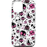 Gothic Punk Emo Skull Pattern Case for iPhone 12/12 Pro