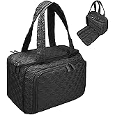 SMONT Toiletry Bag for Women Travel, 11.5" Large Makeup Organizer Toiletries Bags, Big Cosmetic Skincare Cosmetiquera Black