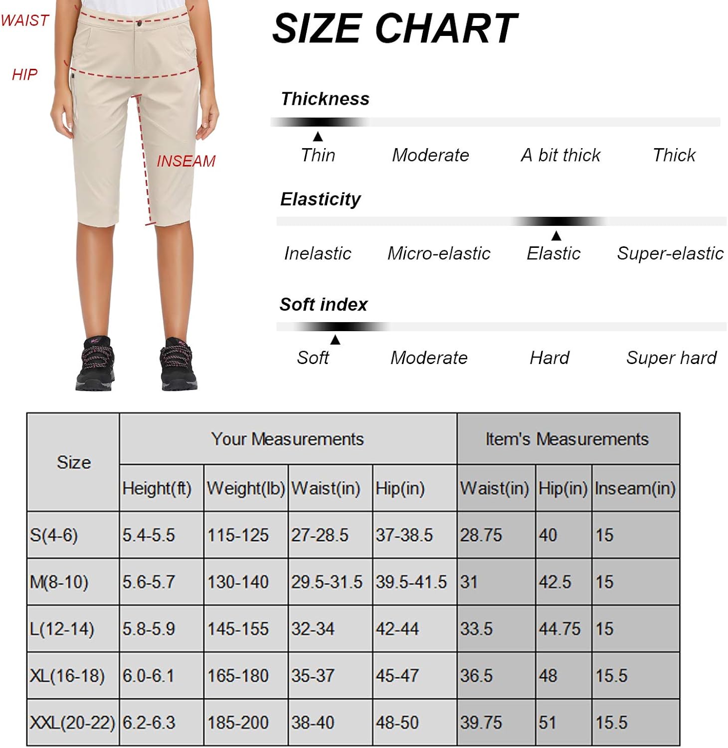 Libin Women's Hiking Shorts Quick Dry Stretch Camping/Golf Shorts Lightweight with Zippered Pockets: Clothing