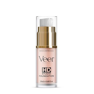 Veer HD Studio Foundation Full Coverage Foundation | Natural Wear Liquid Foundation | Professional Anti-Aging Cosmetics for All Skin Types | Long