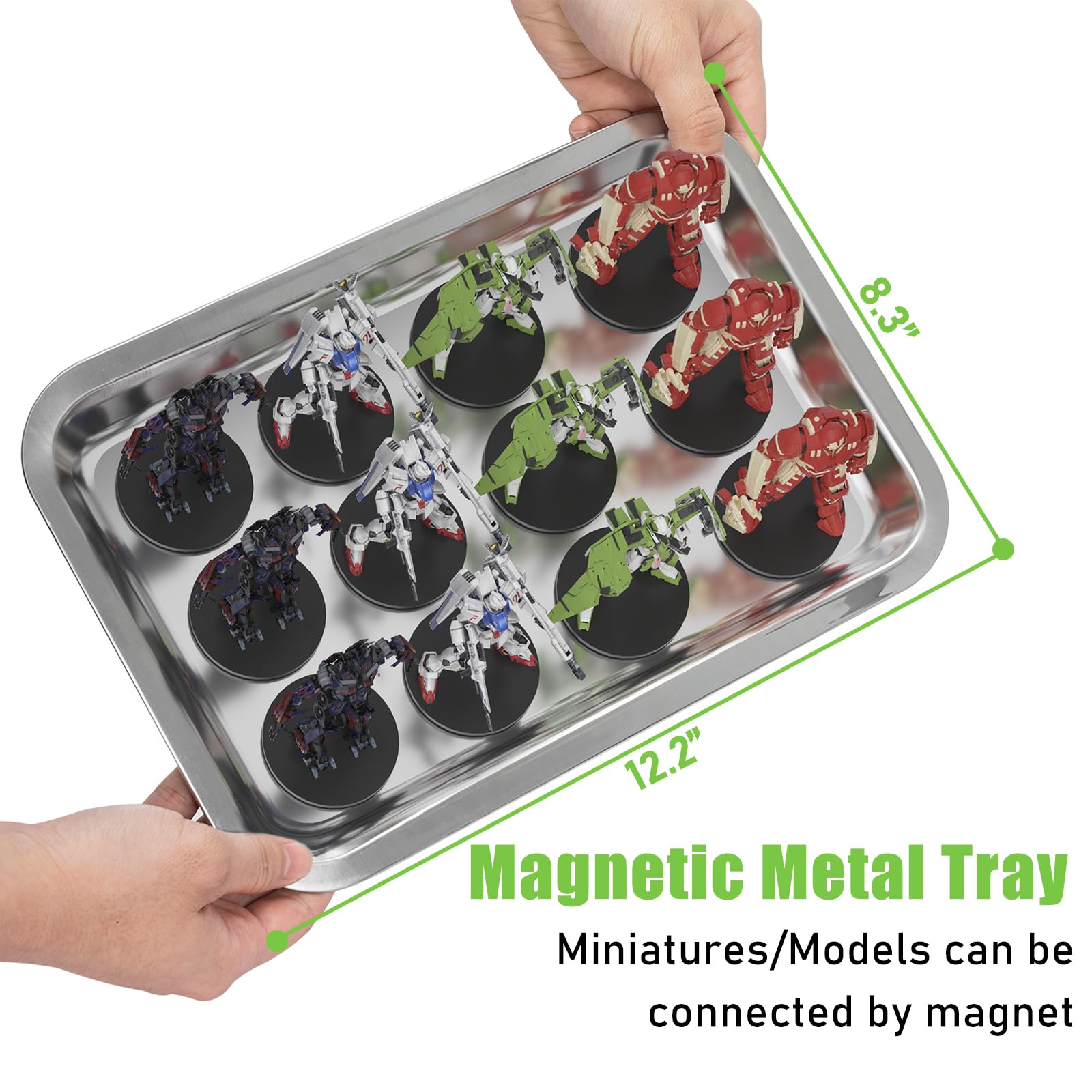 WELIDAY Miniature Storage Case for Collectibles Miniatures, Wooden Display Cases with 6 Trays, Miniature Display Case Miniatures Transport Case (Black)