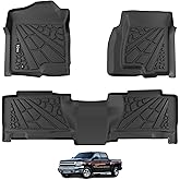 KARPAL Floor Mats for 1999-2007 Chevy Silverado/GMC Sierra 1500/2500/3500 Crew Cab / 2000-2006 Chevy Suburban/Cadillac Escalade/GMC Yukon XL, All-Weather TPE Custom Fit Floor Liners Car Accessories