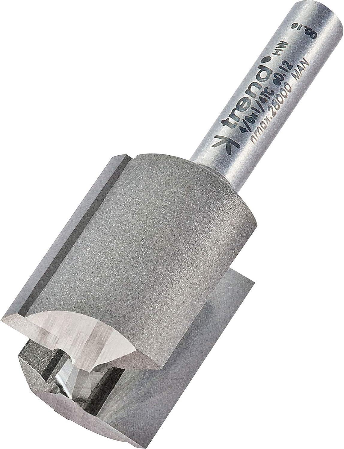 Trend Professional Straight Two Flute Router Cutter, 1/4 Inch Shank, 20mm Cut Diameter, 25mm Cut Length