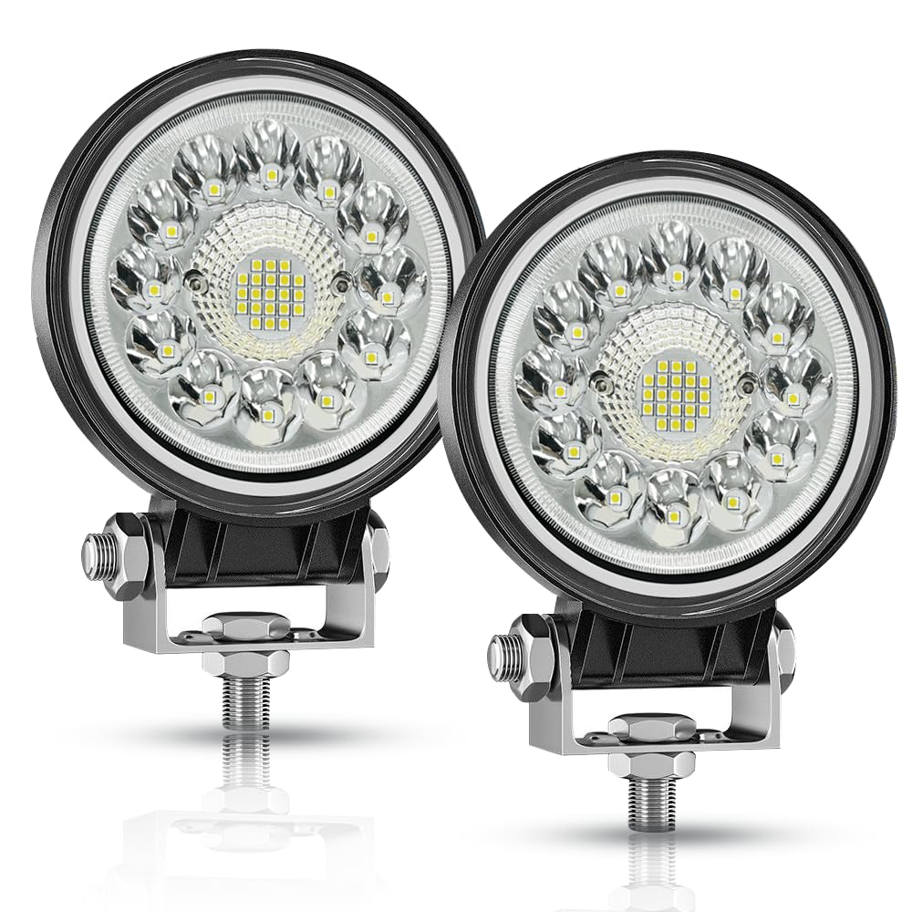 Photo 1 of **MISSING BASE**
LikeSafe LED Tractor Work Lights, 4 Inch 99W Round Off Road Lights Spot Flood Beam Led Pods Light, 12V 24V Driving Fog Light for Truck Vehicle Golf Car RV Boat ATV UTV SUV Motorcycle Snowplow, 2Pcs