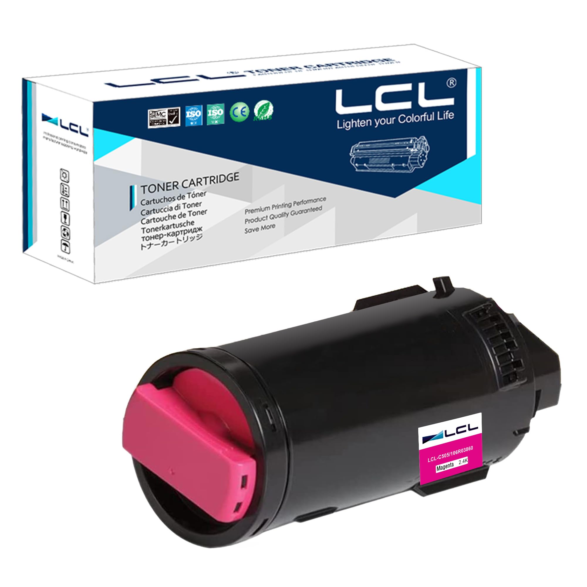 LCL Compatible Toner Cartridge for VersaLink C500 C505 106R03860 2400PAGES (1 Magenta) Replacement for Xerox VersaLink C500 C505