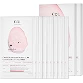 CANDORLOV CDL Low Molecular Collagen Face Lifting Mask - Glowing, Firming & Deep Hydrating Korean Hydrogel Sheet Mask for Glass Skin Elasticity, Phyto PDRN Anti-Aging Skincare (10 Sheets)