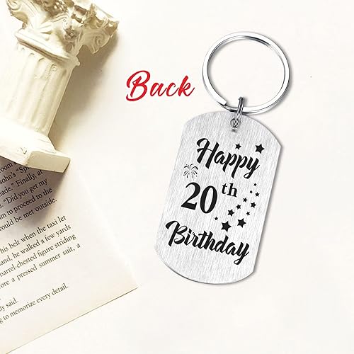 Son 20th Birthday Keychain Gifts Happy 20 Years Old Birthday