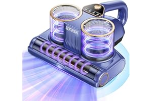 Gxzsk Mattress Vacuum Cleaner, 16kPa Bed Vacuum Cleaner with 253.7nm UV-C Light, Ultrasonic & 140℉ Heating, Dual Cup & Widen 