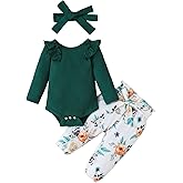 veikimous Newborn Baby Girl Clothes Infant Girl Outfits 0 3 6 12 18 Months Clothes for Girls Headband Clothing Set