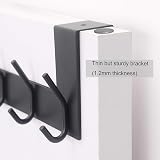 WEBI 6 Coat Hooks Over Door Hanger Rack for Towels Clothes Bathroom Black view 4