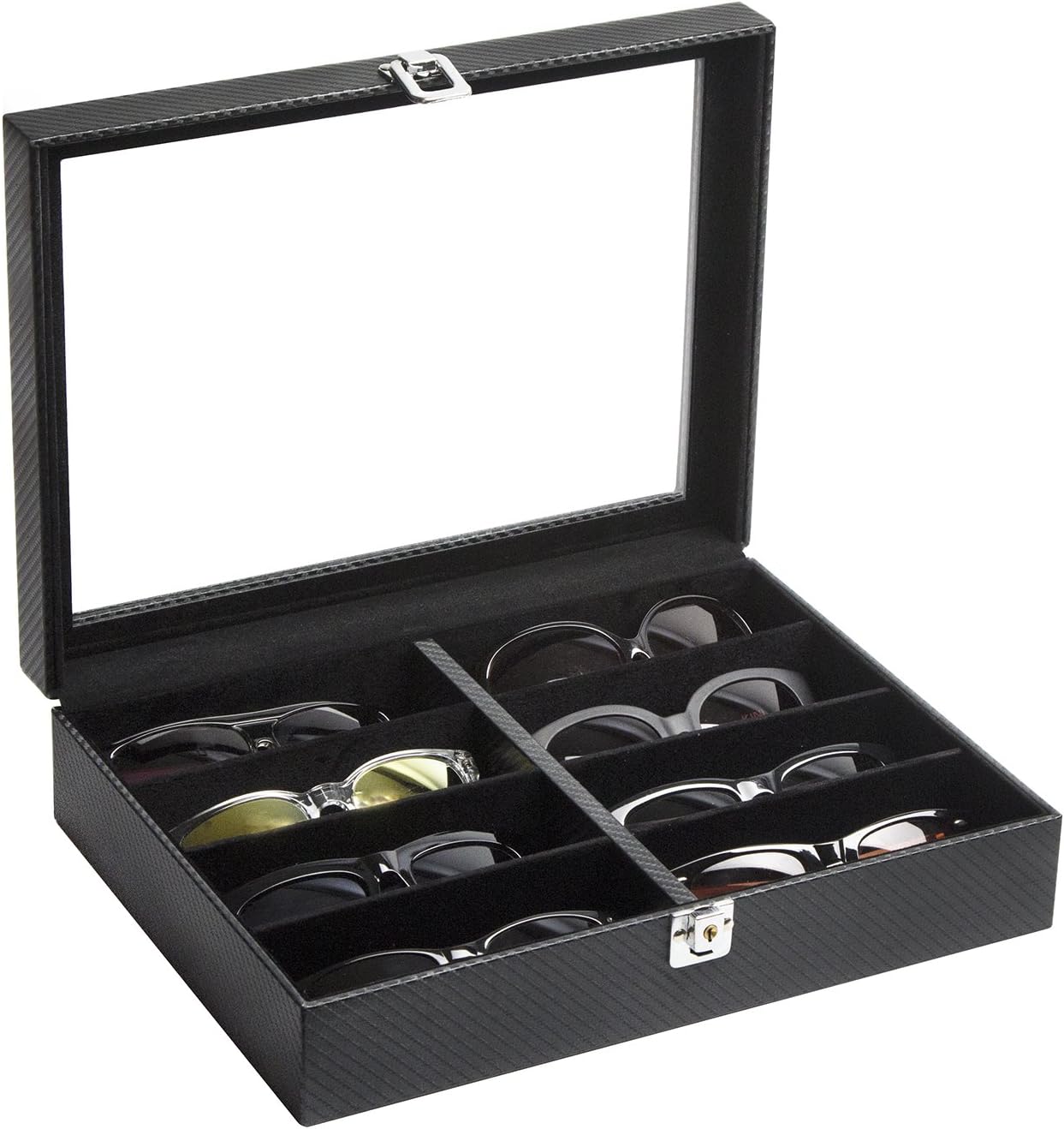 JackCubeDesign Leder 8 Fächer Brillen Display Organizer Brillen