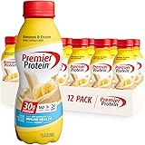 Premier Protein Shake, Bananas & Cream, 30g Protein, 1g Sugar, 24 Vitamins & Minerals, Nutrients to Support Immune Health, 12