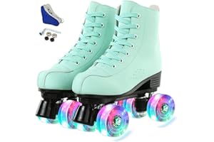 jessie PU Leather Roller Skates Roller Skates for Women Outdoor and Indoor Adjustable Four-Wheel Premium Roller Skates for Wo