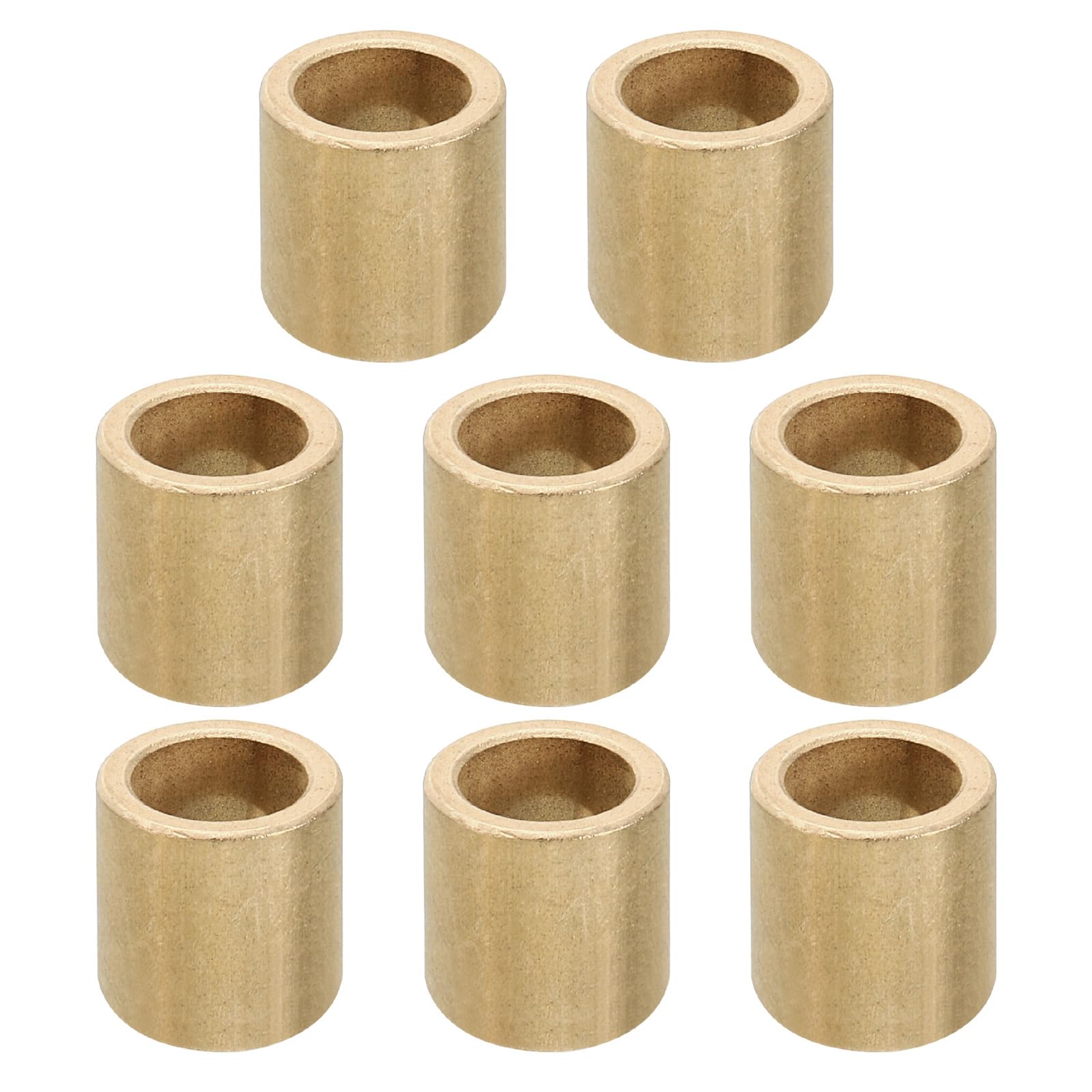 PATIKIL M10 Brass Spacers, 8 Pcs Metal Spacer Brass 10mm ID x 14mm OD x 15mm L Brass Spacers Screw Standoff for 3/8 Inch or M10 Screw
