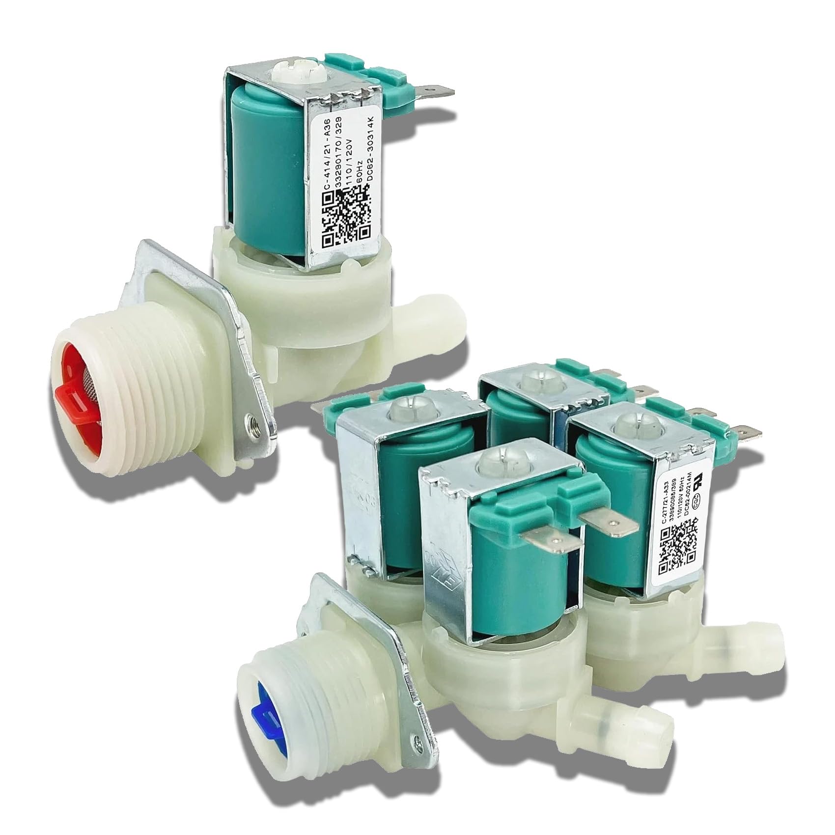 Photo 1 of WF42H5400AF WF45K6500AV WF45H6300AG Washer Cold & Hot Water Inlet Valve Fit for sam-sung WF405ATPASU WF405ATPAWR WF435ATGJRA WF457ARGSGR WF457ARGSWR WF45K6500AW WF56H9100AW WF56H9100AV WF56H9100AG