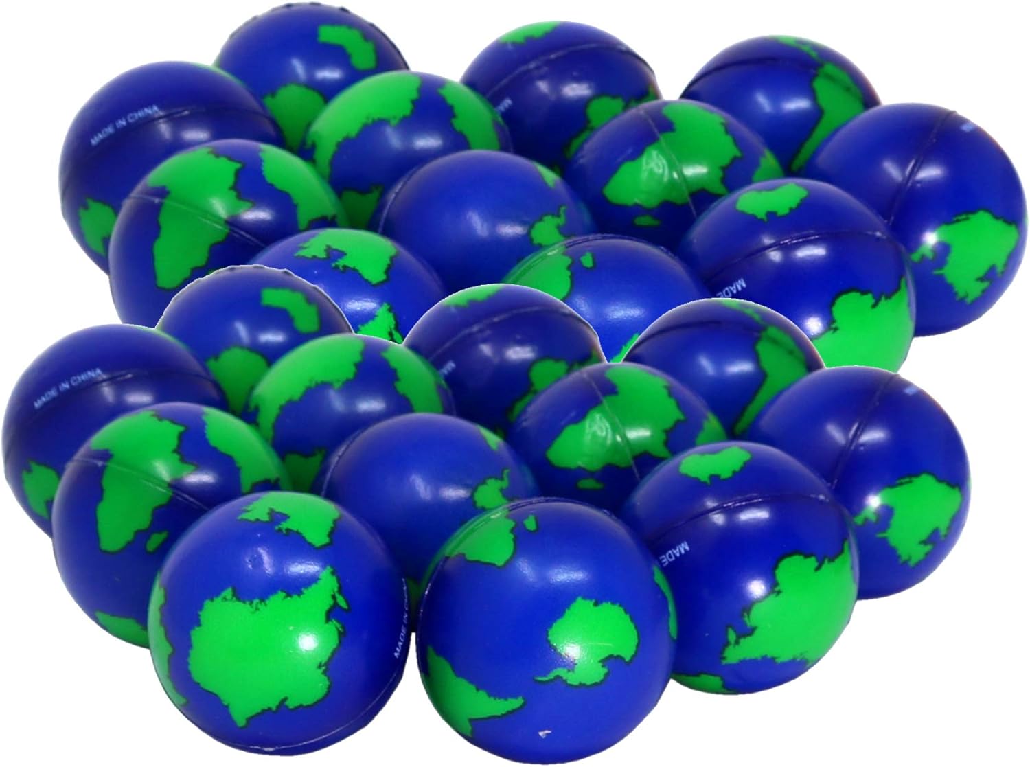 SN Incorp. Earth Stress Balls 2 Inch Globe Designed Stress