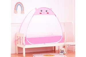 Mengersi Baby Crib Tent,Pop Up Crib Tent to Keep Baby in,Lovely Toddler Crib Net Mosquito Net Safe and Breathable,Installation Convenience,Pink