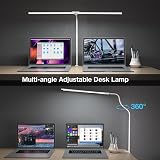 Hensam Desk Lamp 80cm White with Gooseneck Dual Head 360° Clip-On view 4