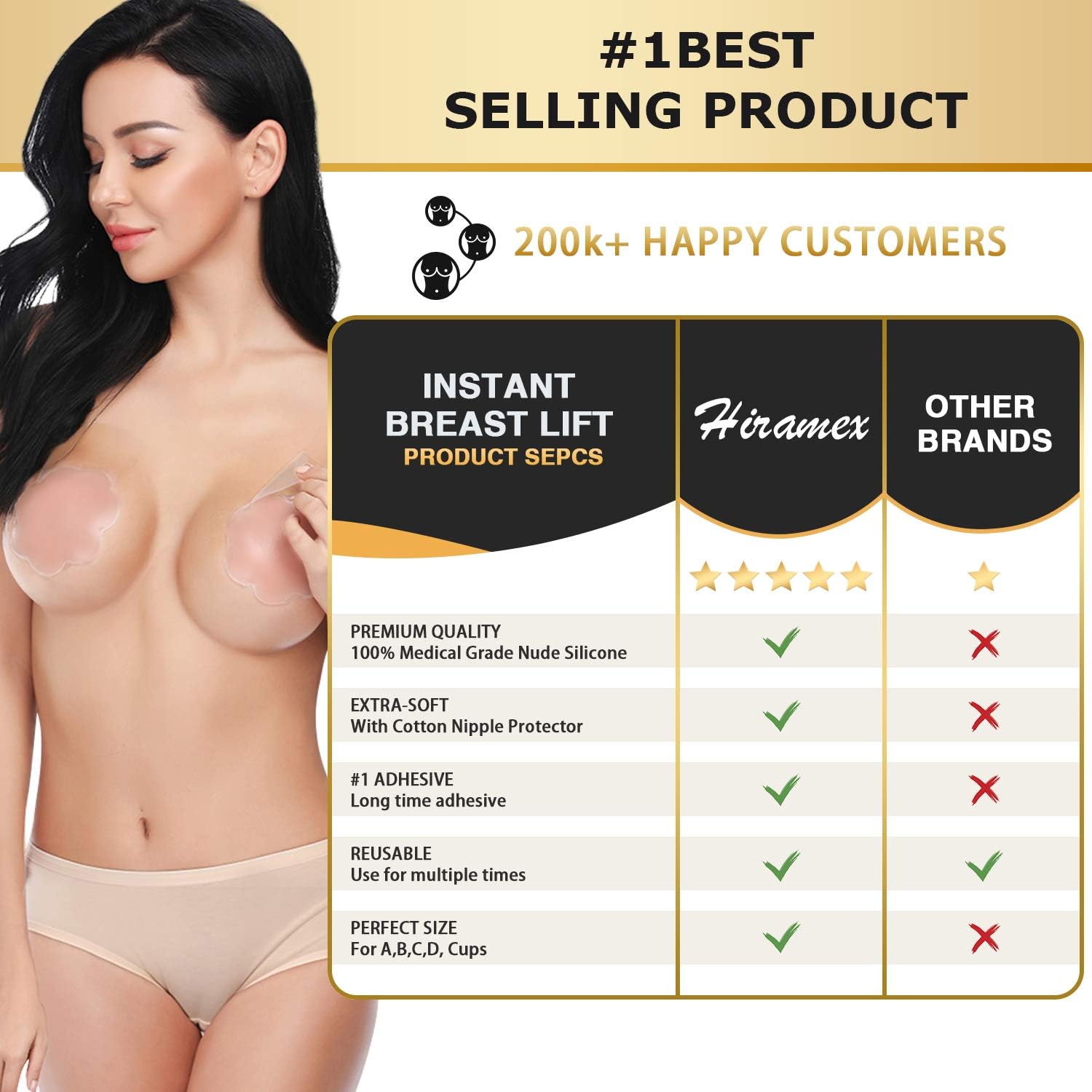 Nippleless Covers, Silicone Breast Lift Reusable Breast Pasties Petals (1 Pair with Cotton Cover) at  Women’s Clothing store