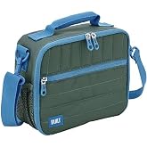 Built Puffer Water-resistant Polyester Lunch Box, Lightweight Insulated and Reusable with Detachable Adjustable Strap, Forest Green