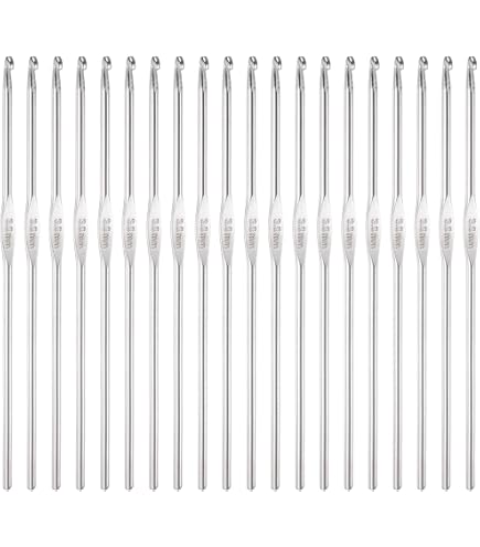 Uxcell Crochet Hooks Set 0.6-1.9mm - 12 Iron Knitting Needles With Marked Sizes For Detailed Yarn Crafts