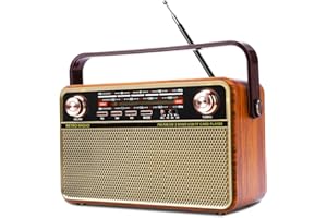 Portable AM FM Radio, Dmyond Rechargeable Small Bluetooth Speaker Portable Radio, Shortwave Radio with, AC, Operated Radio, Loud Speaker, Support AUX/TF Card/USB Playing for Home Outdoor