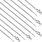 YOUBEIYEE 10PCS Stainless Steel Adjustable Necklace Set Delicate Box Chain Necklaces Bulk for Jewelry Making