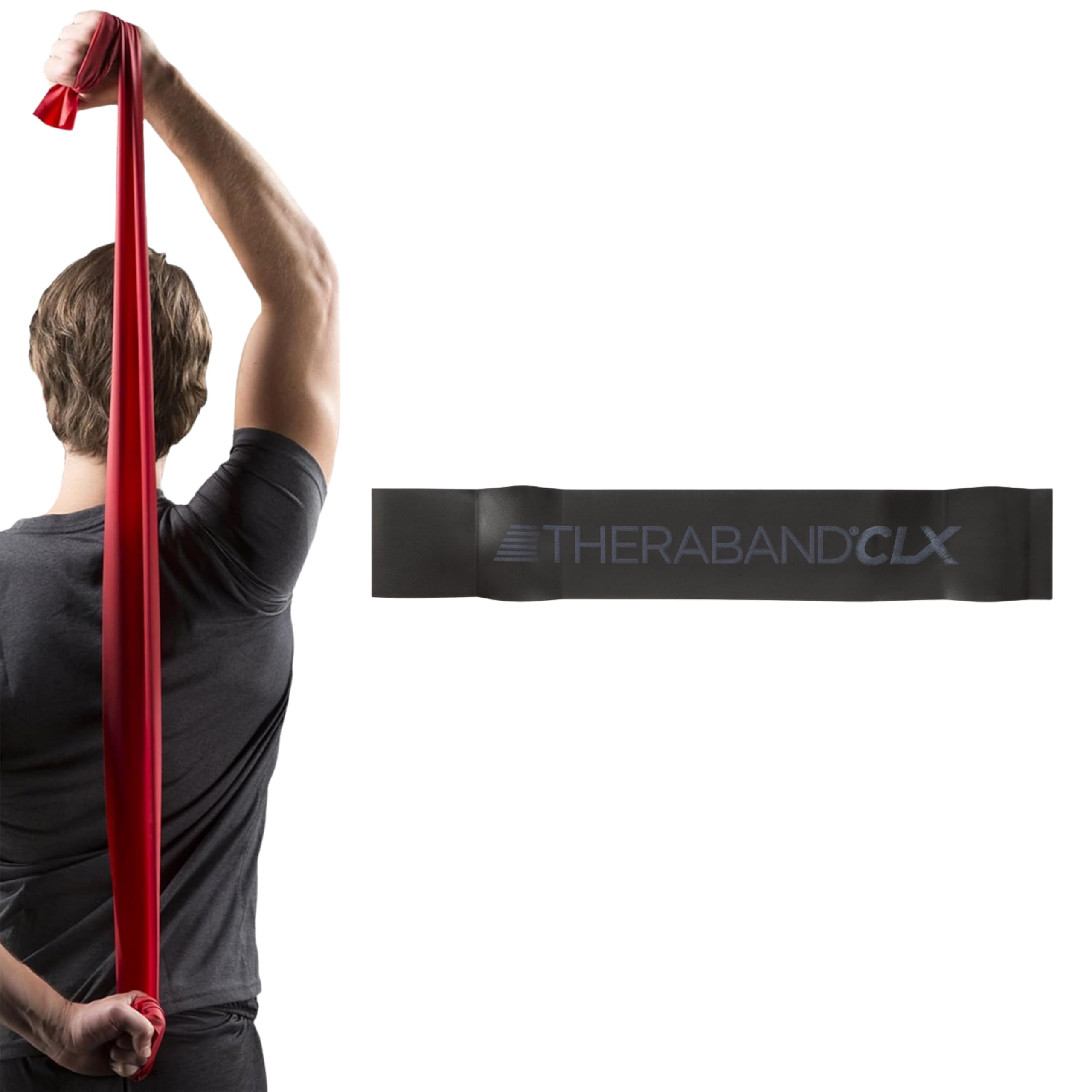 TheraBand CLX Latex-Free Resistance Band, 11 Loops for Pilates, Home Gym, Professional Physical Therapy & Fitness Equipment, 2.5 Metre, Black, Special Heavy