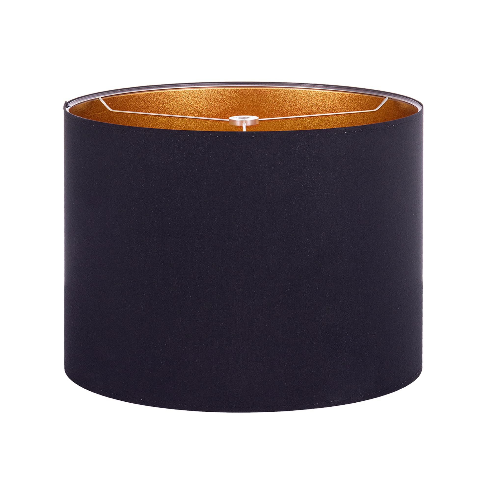 Photo 1 of Wellmet 13"x13"x10" Assembly Required Lampshade for Table Lamp, Bedside Lamp, Floor Lamp, Fabric Drum Lampshade Classic Modern Style, Spider Fitter, Black Gold