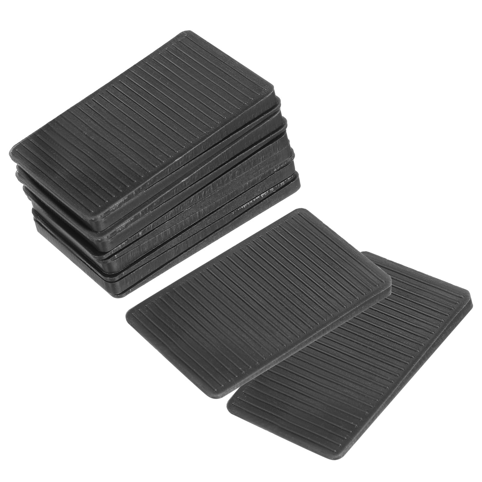 Photo 1 of uxcell Plastic Shims for Leveling, 12 Pcs Black Composite Shims and Wedges, Firm and Non-Slip for Table, Dresser Legs, and More Furniture (40 x 25 x 3mm)
