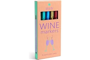 Wine Glass Markers - Wine Charms Alternative - Party Pack 6 Pens - Unique Wine Gift
