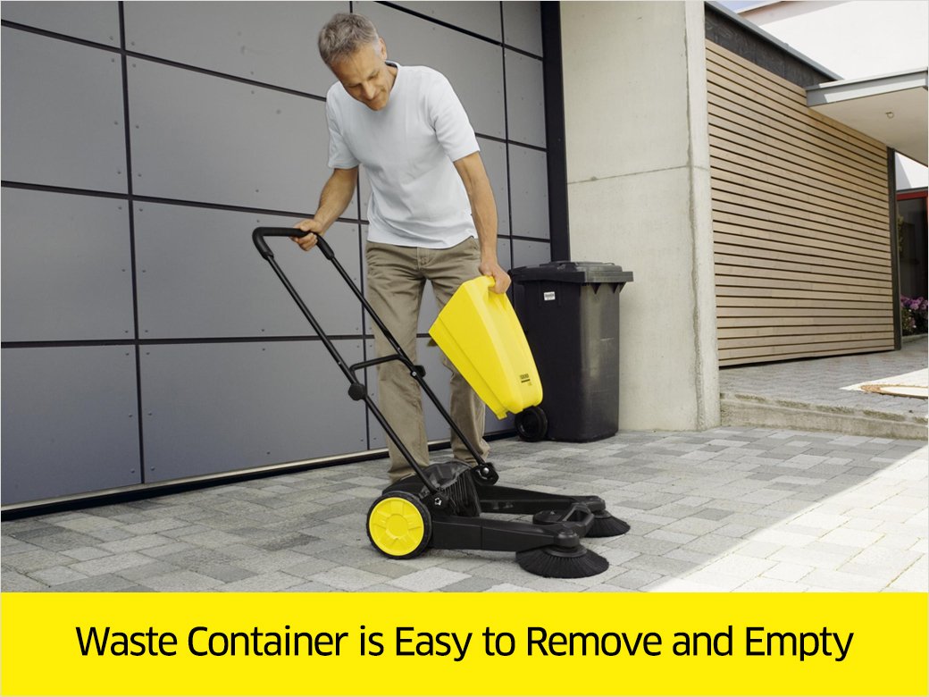 Karcher S650 Outdoor Push Sweeper, Patio Driveway Cleaner, Yellow/Black