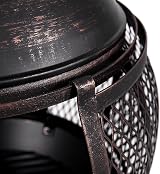 Fire Vida Steel Chiminea Outdoor Heater BBQ Grill Black Antique Gold view 4