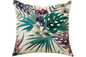 Throw Pillow Case Cushion Covers Decorative Patterns Tropical Leaves Plants Flowers and Birds Pillowcase for Sofa 3 Comfortab