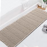H.VERSAILTEX Upgraded Waffle Runner Rug Super Absorbent Non Slip Bath Rugs for Beside Tub, 24" x 72", Irish Cream