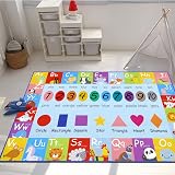Pauwer Kids Play Rug 100x150cm ABC Numbers Shapes Educational Carpet view 9