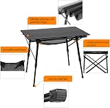 Portal Folding Camping Table 90x53cm Aluminium Rollup with Adjustable Legs view 6