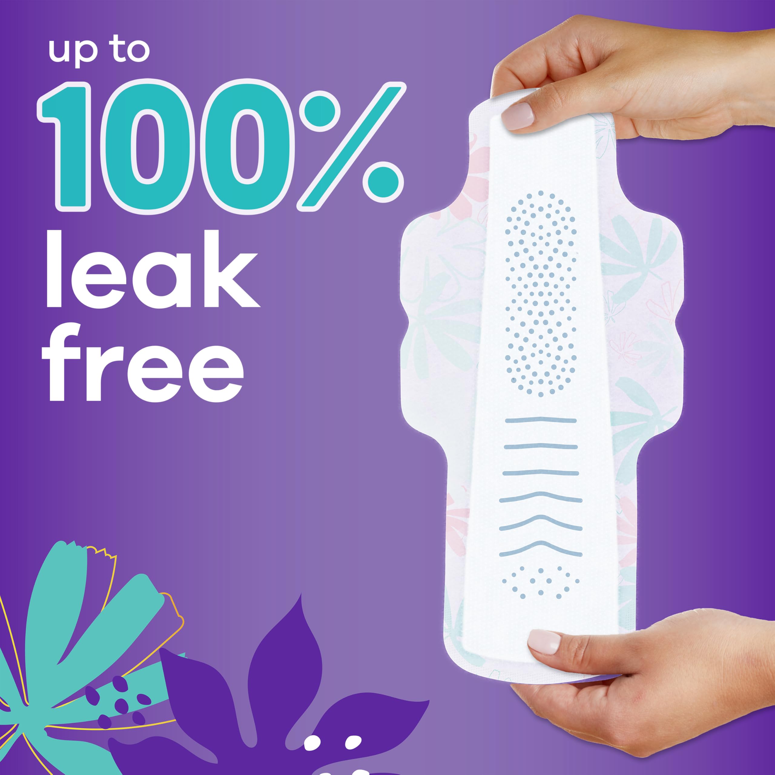 Always Radiant Teen Pads, Size 4, Overnight, with Wings, Unscented, 18 Count