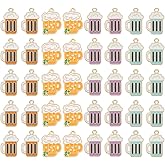 PH PandaHall 40pcs Beer Cup Charms 4 Colors Alloy Drink Pendants Mini Beer Dangle Charms Oktoberfest Charm Beer Theme Charms Enamel Pendants for DIY Necklace Jewelry Making Charms Keychain Crafts