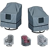 GimaiOurun Outdoor Swivel Lounge Chair Cover 2 Pack, Waterproof Heavy Duty Outdoor Outdoor Lawn Patio Furniture Rocking Chair Cover, (29 W x 31 D x 38.5 H inches), Gray